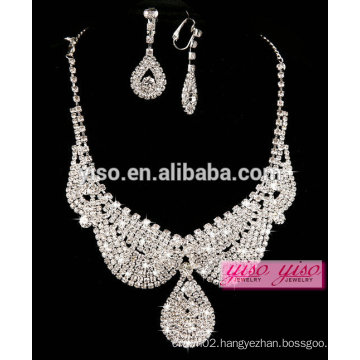 hot sale wedding diamond crystal best design necklace set